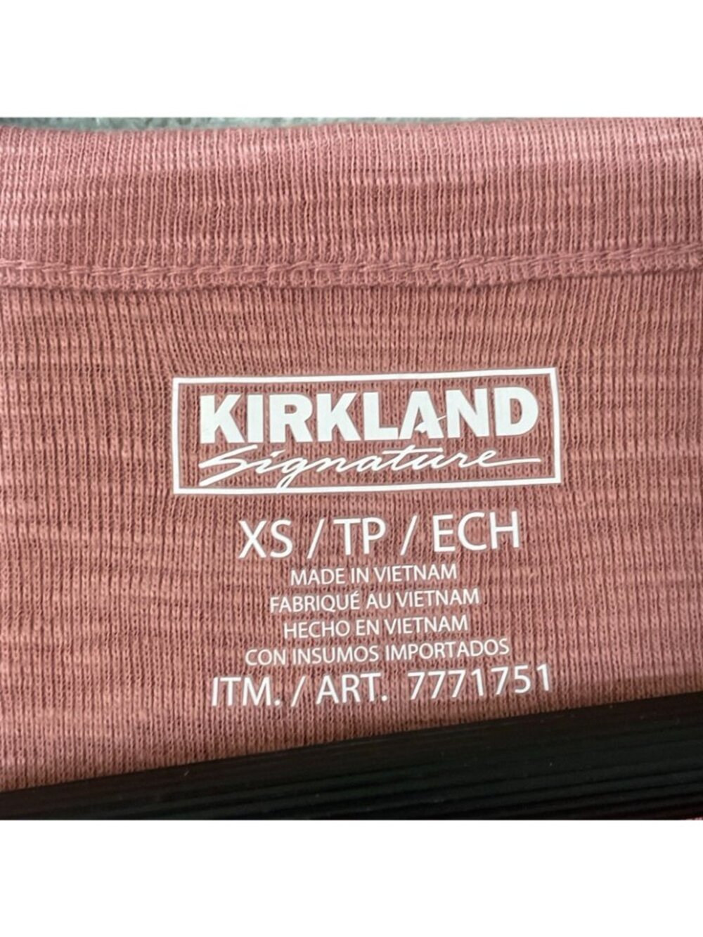 NWT Kirkland Signature Women's XS Pink 3/4 Sleeve Boat Neck Cotton C1016 - Picture 8 of 12